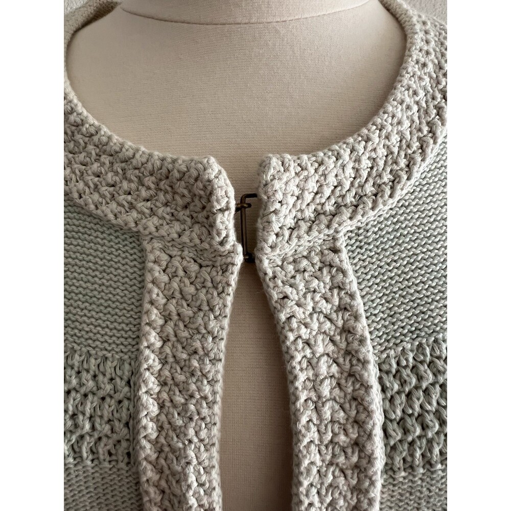 Cabi Women's Society Knit Cardigan Sweater 3/4 Sleeve 100% Cotton Mint Green S - Picture 2 of 12